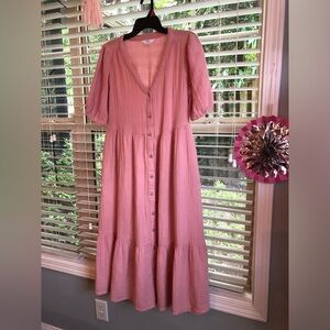 Time and Tru Pink Maxi Dress